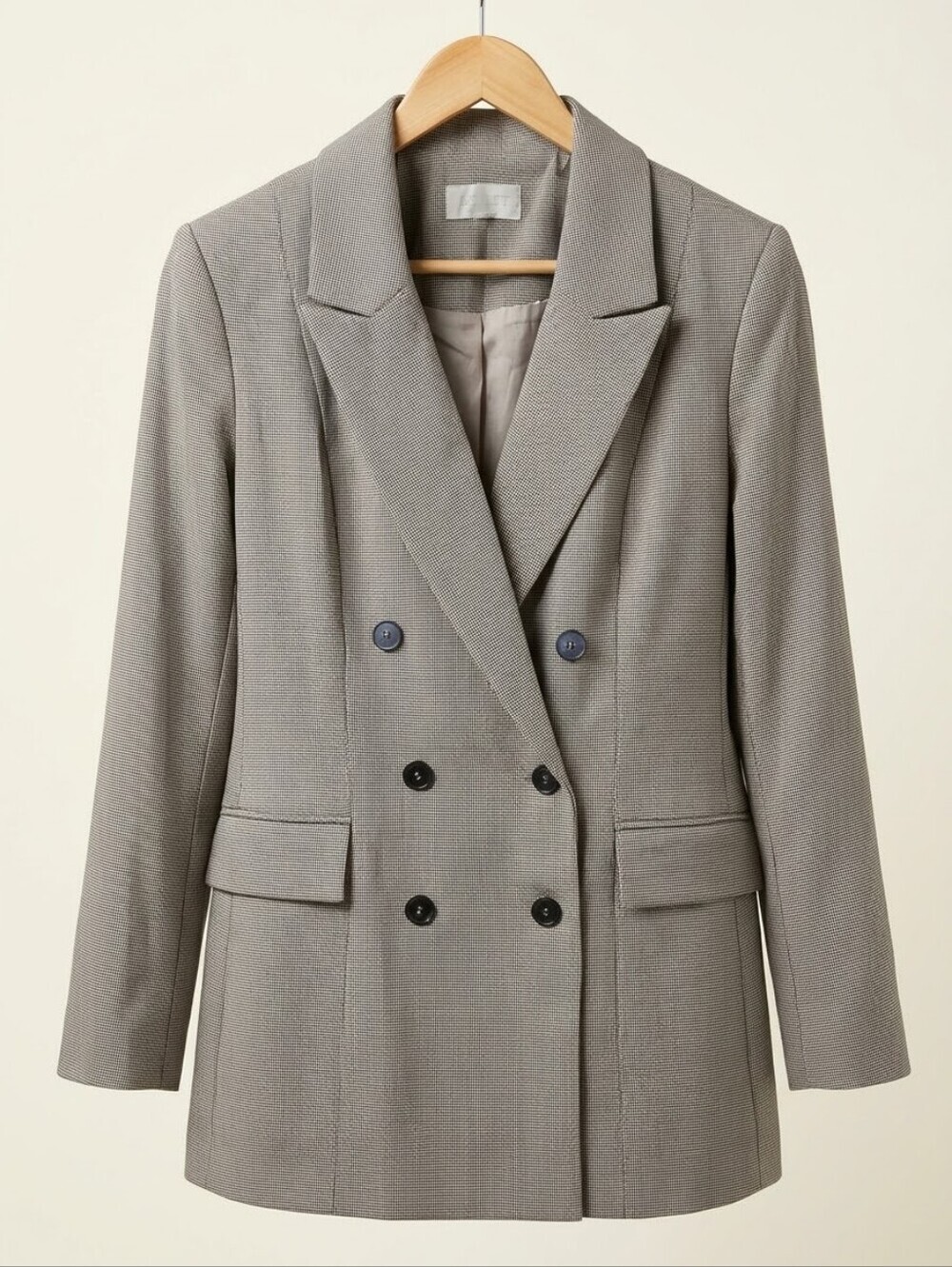 Double-Breasted Gray Women's Blazer Jacket